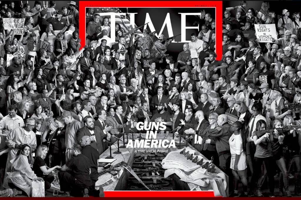 Capa da revista Time mostra múltiplas vozes do debate armado dos EUA