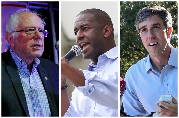 Eleições americanas: os democratas Bernie Sanders, Andrew Gillum e Beto O'Rourke podem ser candidatos em 2020 (Brian Snyder/Shannon Stapleton/Mike Segar/Reuters)