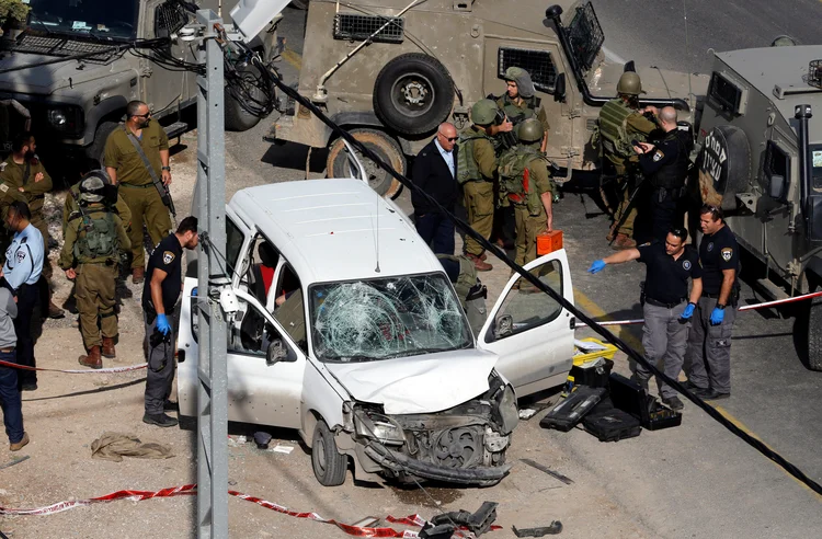 Cisjordânia: o motorista foi morto após o atropelamento (Mussa Qawasma/Reuters)