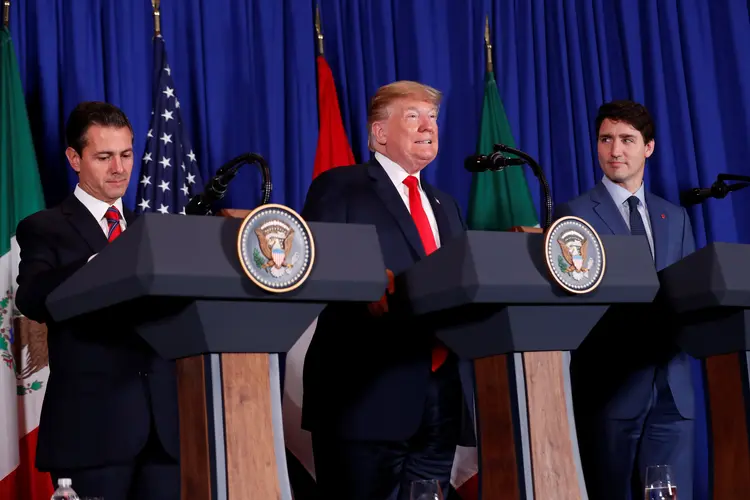 Presidente do México, dos EUA e do Canadá se reúnem no G20 e assinam novo acordo comercial (Kevin Lamarque/Reuters)