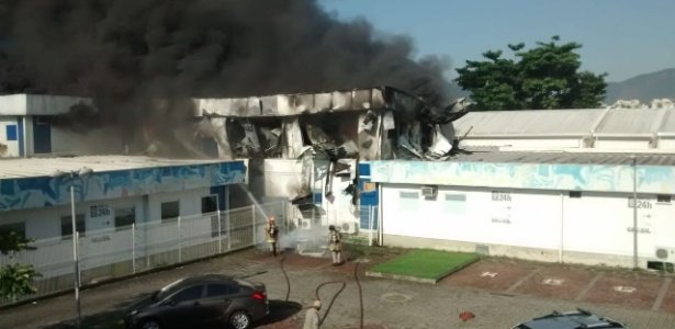 Incêndio de grandes proporções destrói parte de hospital no Rio