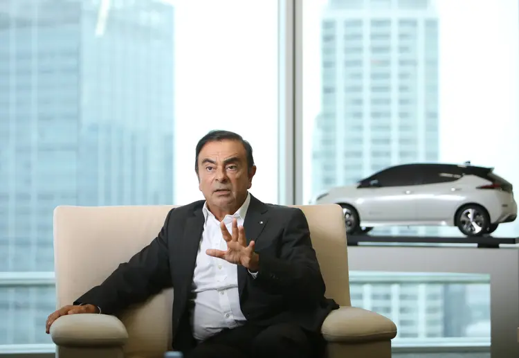 FILE: Carlos Ghosn, chairman of the alliance between Renault SA, Nissan Motor Co. and Mitsubishi Motors Corp., speaks during an interview at Nissan's headquarters in Yokohama, Japan, on Thursday, Sept. 19, 2018. Ghosn, the chairman of Nissan Motor Co., is set to be arrested in Tokyo over a suspected breach of Japanese financial trading law, the Asahi newspaper reported. Photographer: Junko Kimura-Matsumoto/Bloomberg (Junko Kimura-Matsumoto/Bloomberg)