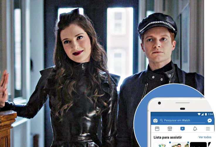 Cena da série Bonding, do app Blackpills, e a tela do Facebook Watch: episódios curtos e mistura de gêneros (Blackpills/Divulgação)