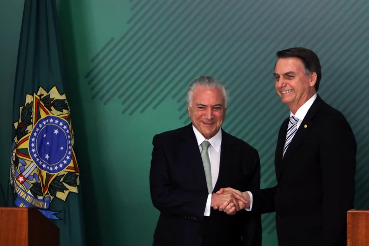 Jair Bolsonaro: "Como falo publicamente, também a questão do Mercosul devemos em parte a Michel Temer, não vou tirar o Michel Temer fora" (Andre Coelho/Bloomberg/Getty Images)