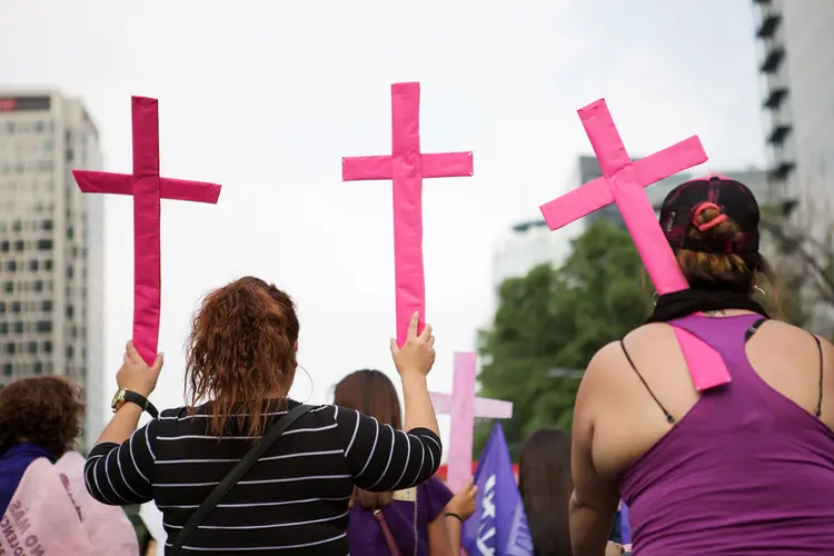 Mulheres protestam contra o feminicídio (Alicia Vera/Bloomberg/Getty Images)