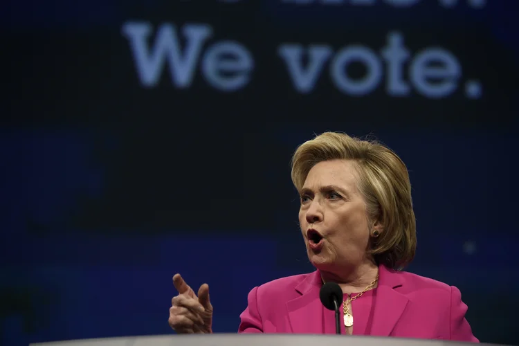 Clinton: a democrata afirmou que essas eleições não se resumem no combate ao radicalismo, a intolerância e a corrupção (Jeff Swensen/Getty Images)