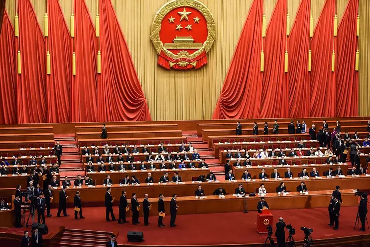 Grande Salão do Povo, sede do Poder Legislativo chinês, em Pequim (Etienne Oliveau / Stringer/Getty Images)