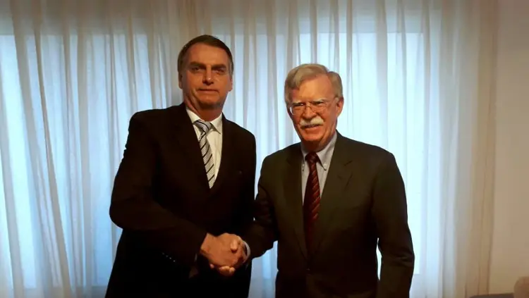 John Bolton se encontra com Jair Bolsonaro (John Bolton/Twitter/Reprodução)
