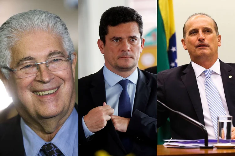 Roberto Requião, Sérgio Moro e Onyx Lorenzoni (Montagem/EXAME/Reuters/Agência Brasil)