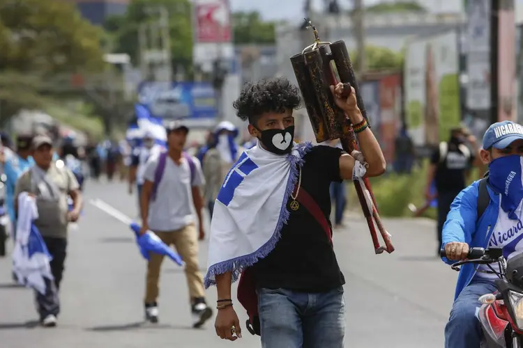 Protestos contra o governo de Daniel Ortega, na Nicarágua (Stringer/Anadolu Agency/Getty Images)