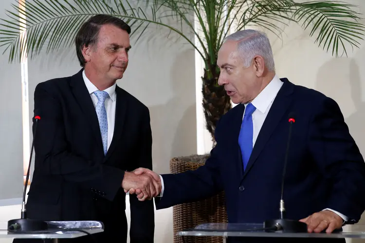 Bolsonaro e Netanyahu: israelense visitou o país pela primeira vez para acompanhar a posse do presidente brasileiro, em janeiro (Fernando Frazao/Agência Brasil)