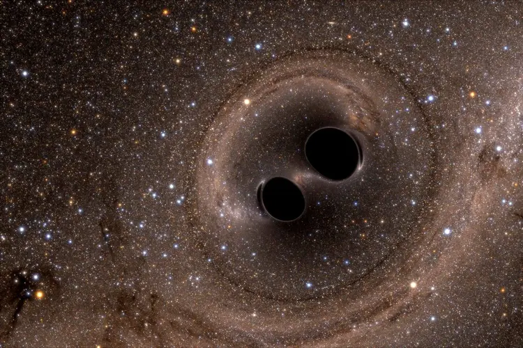 Fusão foi detectada no dia 29 de julho de 2017, a mais de 9 bilhões de anos-luz e resultou no maior buraco negro conhecido (Universidade Nacional Australiana/SXS/EFE)