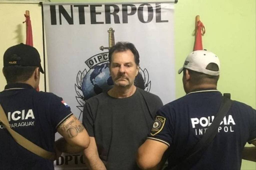 Doleiro Bruno Farina foi ouvido pela justiça do Paraguai no dia em que foi preso pela Interpol (27) no país vizinho (Interpol/Divulgação)