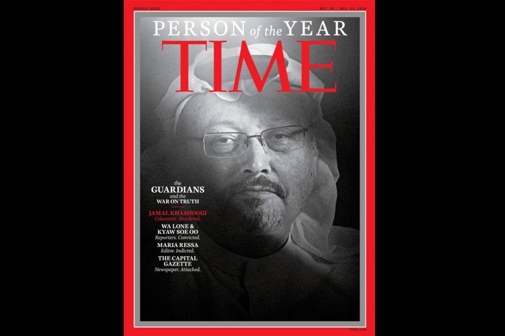 Khashoggi: jornalista saudita assassinado em Istambul foi eleito personalidade do ano pela revista americana Time (Time/Reprodução)