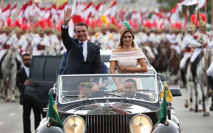 Bolsonaro e Michelle na posse: NYT diz que governo não tem um plano decente (RICARDO MORAES/Reuters)