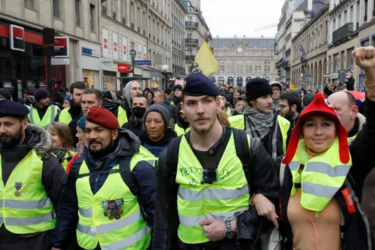 Coletes amarelos: na última manifestação, em 29 de dezembro, havia 12 mil manifestantes em todo o país (Gonzalo Fuentes/Reuters)