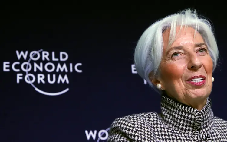Christine Lagarde: a Diretora-Geral do Fundo Monetário Internacional (FMI) assiste a uma coletiva de imprensa antes da inauguração do Fórum Econômico Mundial (WEF) em Davos , Suíça, em 21 de janeiro de 2019. REUTERS / Arnd Wiegmann (Arnd Wiegmann/Reuters)