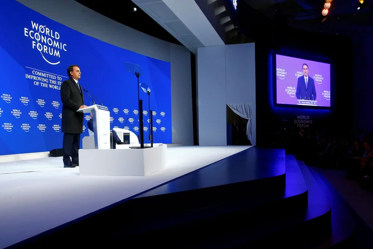 Jair Bolsonaro discursa no Fórum Econômico Mundial em Davos (Arnd Wiegmann/Reuters)
