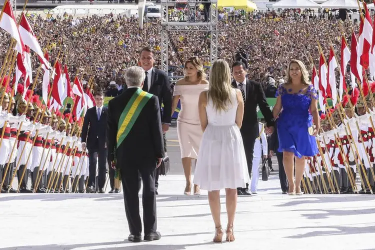 Michel Temer recebe Jair Bolsonaro para a troca no comando do poder Executivo, em 2019. (Valter Campanato/Agência Brasil)