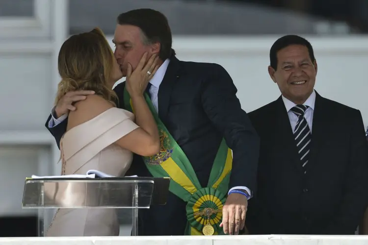 Michelle e Jair Bolsonaro na posse presidencial (Marcelo Camargo/Agência Brasil)