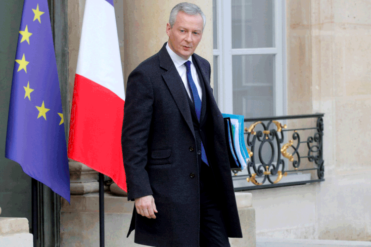 Bruno Le Maire, ministro da Economia francês: a França decidiu em julho aplicar uma tarifa de 3% sobre a receita de serviços digitais de grandes empresas de tecnologia (Philippe Wojazer/Reuters)