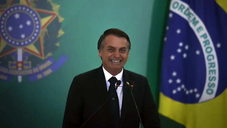 Bolsonaro: o presidente afirmou que pretende trazer boas experiencias e avanço para o Brasil (Andre Coelho/Bloomberg/Bloomberg)