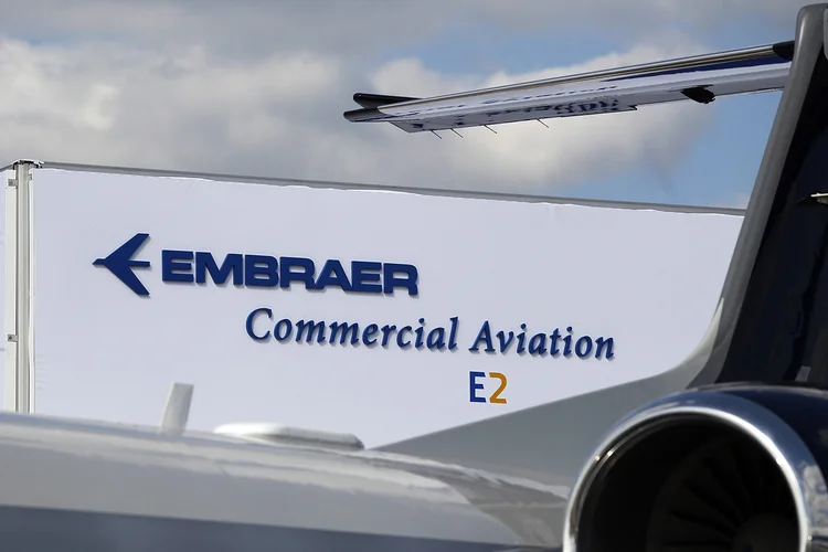 Logotipo da Embraer (Paul Thomas/Bloomberg/Bloomberg)