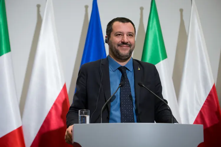 Salvini: "Devido ao fato de o eixo franco-alemão ter dominado a Europa durante anos, buscamos um novo equilíbrio, uma nova energia" (Mateusz Wlodarczyk/Getty Images)