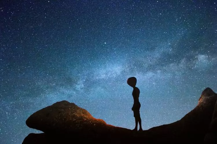 Ilustração digital mostra ser humanoide olhando para o céu (Apostoli Rossella/Getty Images)
