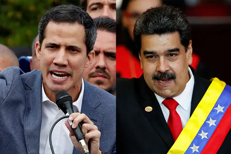 Juan Guaidó e Nicolás Maduro disputam a presidência da Venezuela (Carlos Garcia Rawlins/Reuters)