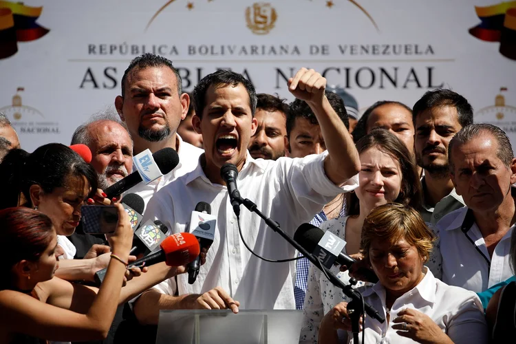 Juan Guaido: o presidente da Assembleia Nacional da Venezuela faz discurso em 13 de janeiro de 2019. (Carlos Garcia Rawlins/Reuters)