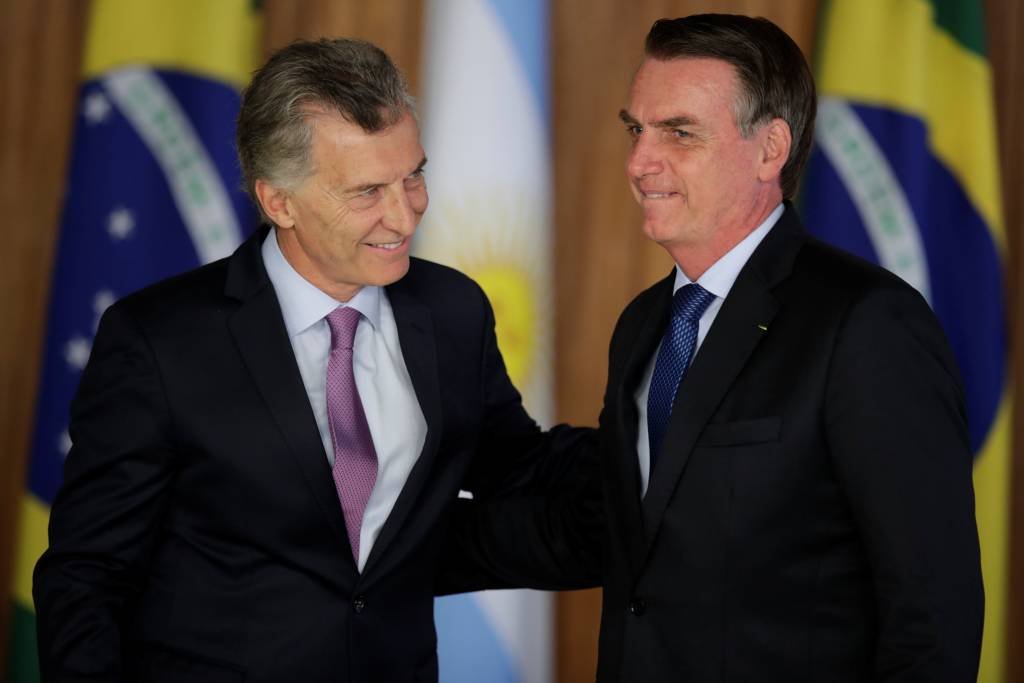 Presidentes Mauricio Macri e Jair Bolsonaro: países são as economias do bloco (Ueslei Marcelino/Reuters)