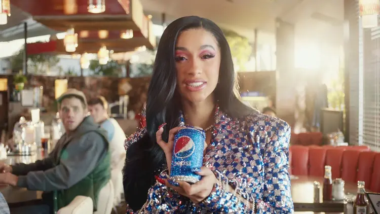 Cardi B em comercial da Pepsi: campanha para o Super Bowl 2019 (Pepsi/Divulgação)