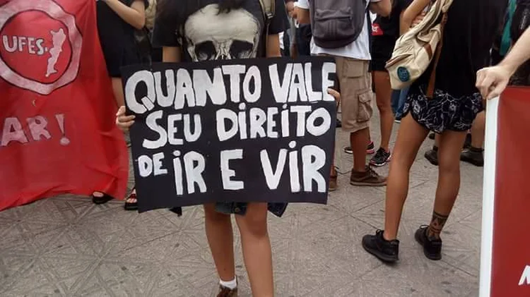 Protestos do Movimento Passe Livre (MPL) em 2018 (MPL/Reprodução)