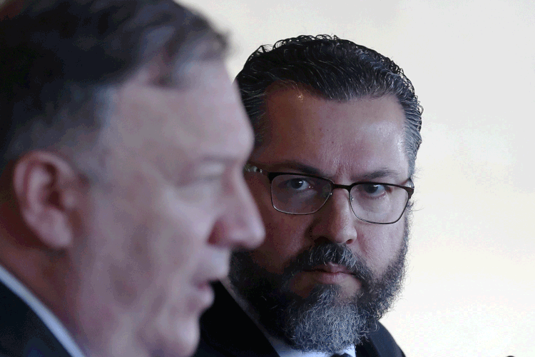 Encontro Pompeo e Araújo: Pompeo declarou que, "quando valores são compartilhados", os governos "trabalham melhor" (Ricardo Moraes/Reuters)