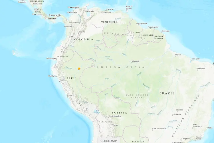 Peru: aconteceu outro tremor na mesma região de 4,4 graus de magnitude na escala Richter (USGS/Reprodução)