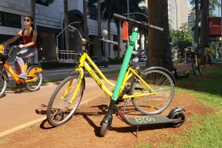 Yellow e Grin: Grow disponibiliza cerca de quatro mil patinetes na cidade de São Paulo, atendendo 1,5 milhão de usuários (Yellow/Divulgação)