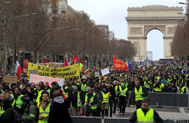 Coletes amarelos: O número de manifestantes diminuiu nas últimas semana (Gonzalo Fuentes/Reuters)