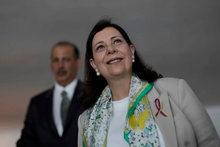 Financiada por apoiadores do governo Guaidó, María Teresa Belandria veio ao Brasil sem salário (Ueslei Marcelino/Reuters)