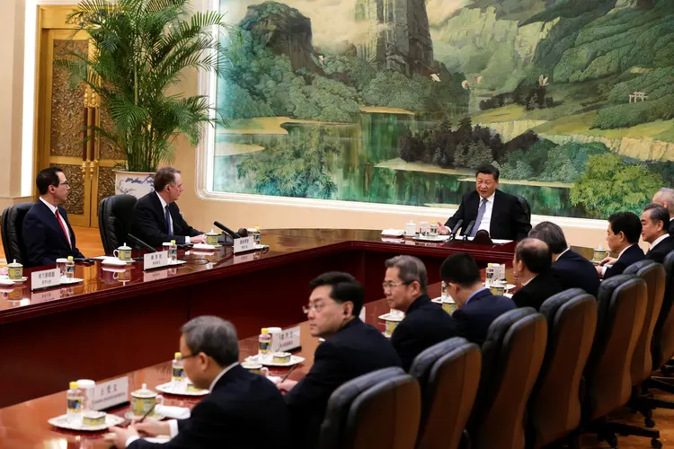 Presidente da China, Xi Jinping, se reuniu com representantes americanos em Pequim (Andy Wong/Reuters)