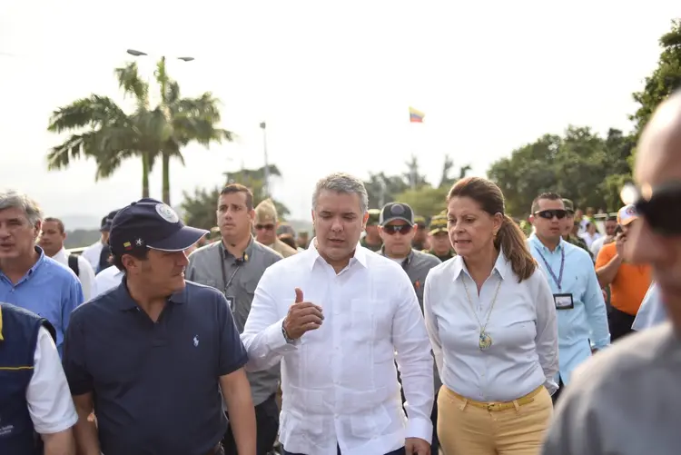 Iván Duque: o presidente reiterou que tomou a decisão de fechar as passagens fronteiriças por 48 horas (Courtesy of Colombian Presidency/Reuters)
