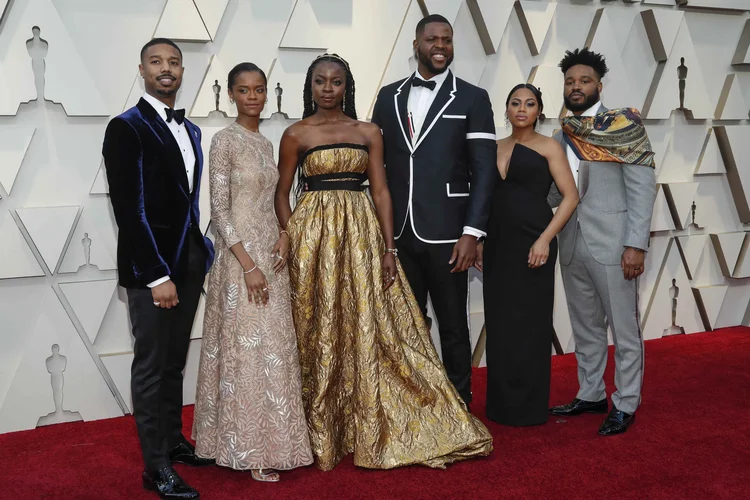 Elenco de "Pantera Negra": filme levou três estatuetas para casa (Mario Anzuoni/Reuters)