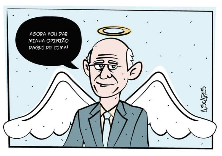 Caricatura de Boechat feita por Alex Soares (HQMIX/Reprodução)