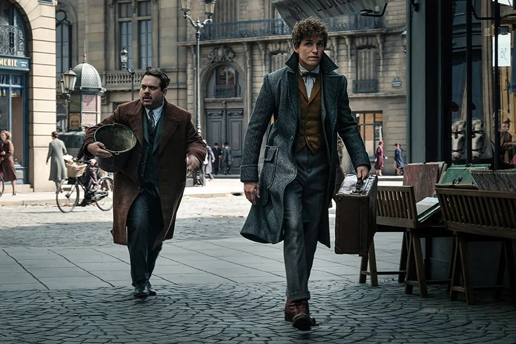 "Animais fantásticos os Crimes de Grindelwald" (2018): Dan Fogler e Eddie Redmayne (Warner Bros/Divulgação)