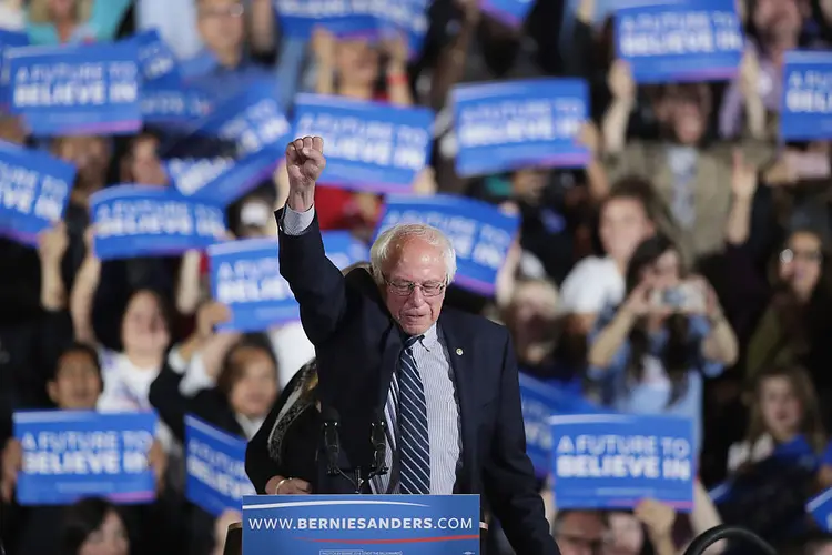 O pré-candidato à presidência dos Estados Unidos pelo Partido Democrata, Bernie Sanders (Scott Olson/Getty Images)