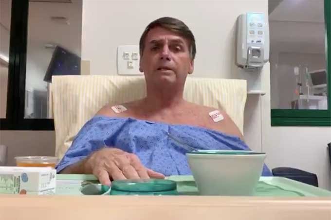 Em vídeo no hospital, Bolsonaro cobra que PF encontre mandantes de facada
