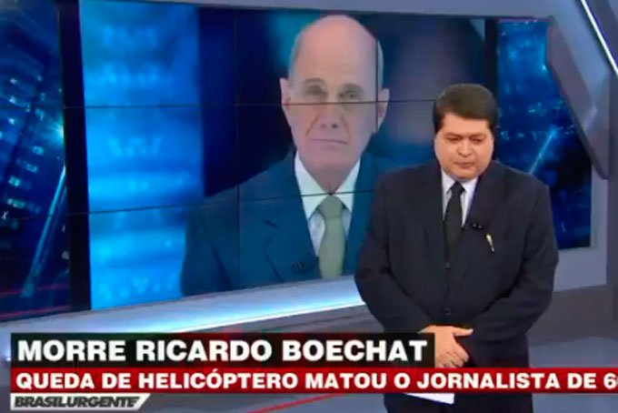Datena se emociona ao anunciar morte de colega Ricardo Boechat
