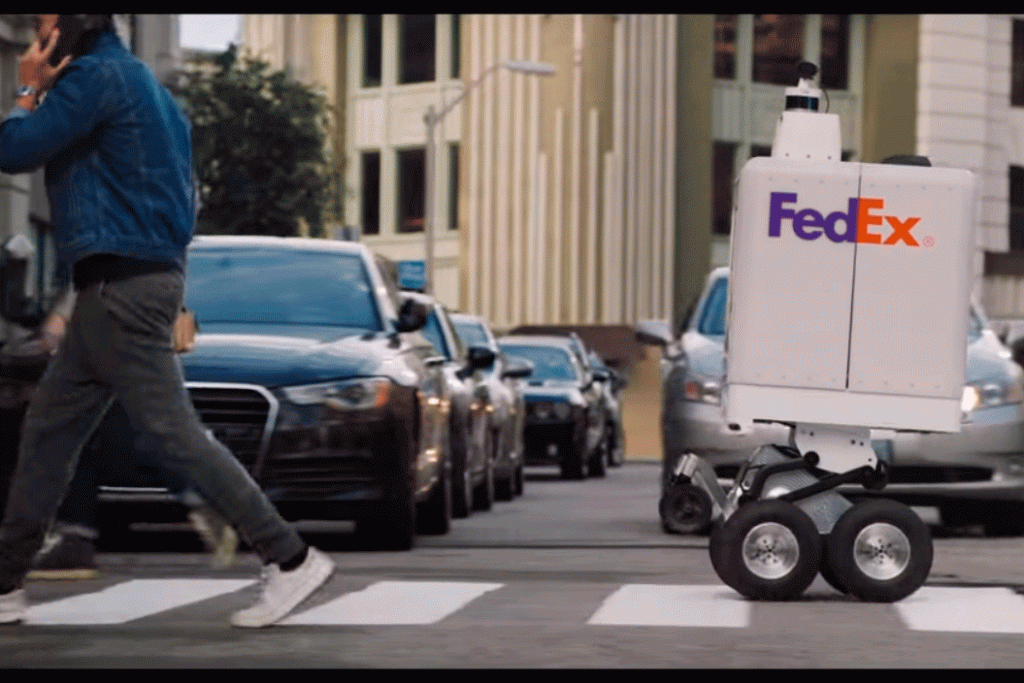 SameDay Bot: robô de entrega da FedEx é programado para passar por obstáculos da rua (FedEx/Divulgação)