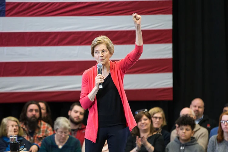 Elizabeth Warren: senadora democrata é considerada uma das mais progressistas do Congresso americano (Scott Eisen / Stringer/Getty Images)