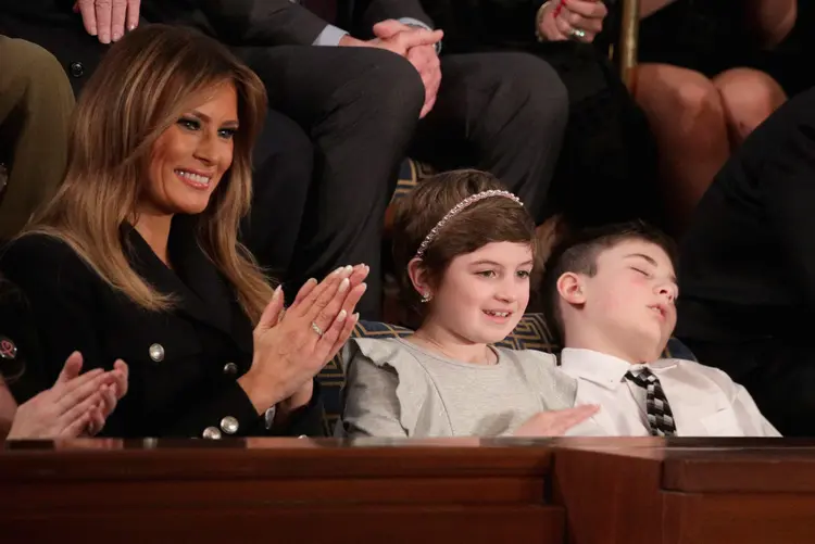Joshua Trump: convidado de honra do presidente dormiu durante discurso (Alex Wong / Staff/Getty Images)
